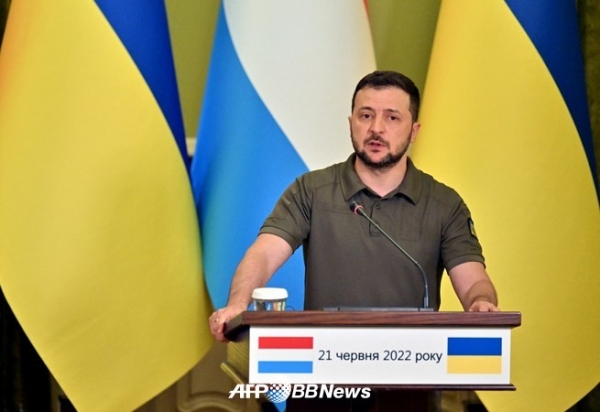우크라이나의 월로디미르 제렌스키(Volodymyr Zelensky) 대통령ⓒAFPBBNews
