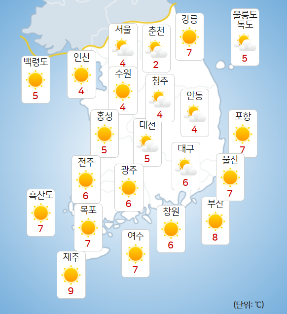 31일 날씨 예보 [자료=기상청]